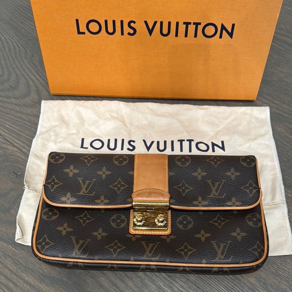 Louis Vuitton Brown and Tan Monogram Pouch